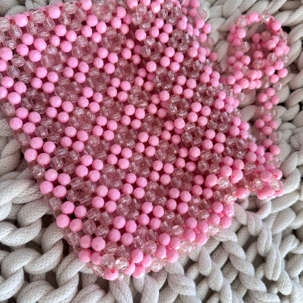 Pink Beaded Women's Bag - Picture 2 of 9